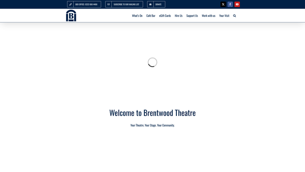 Screenshot of the Brentwood Theatre Trust Limited website