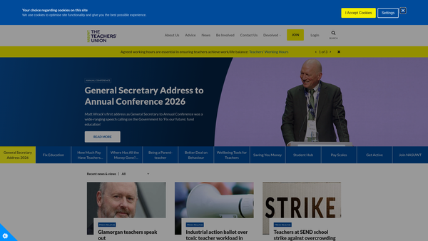 Screenshot of the Nas Uwt Benevolent Funds website