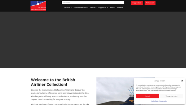 Screenshot of the Duxford Aviation Society website