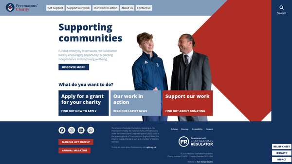 Screenshot of the The Royal Masonic Trust For Girls And Boys website