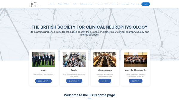 Screenshot of the The British Society For Clinical Neurophysiology website