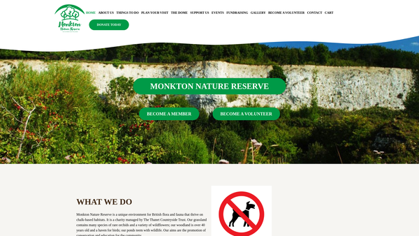 Screenshot of the Thanet Countryside Trust Fund website