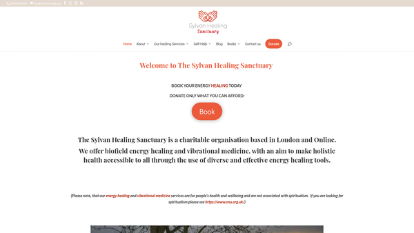 Screenshot of the The Sylvan Charitable Trust website