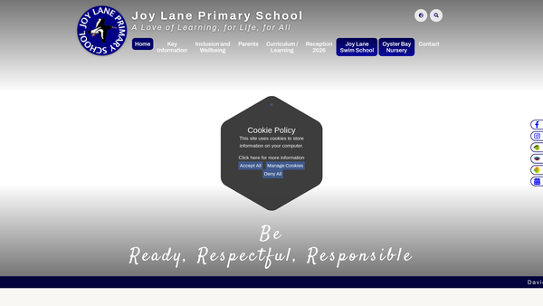 Screenshot of the Joy Lane Primary School Parents, Teachers, Friends Association website