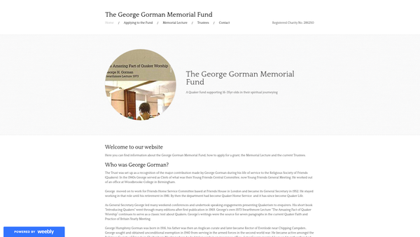 Screenshot of the The George Gorman Memorial Fund website