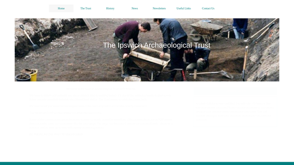 Screenshot of the Ipswich Archaeological Trust website