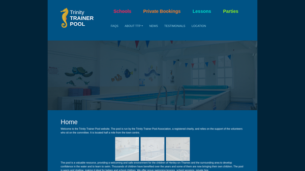 Screenshot of the Henley Trinity Trainer Pool Association website