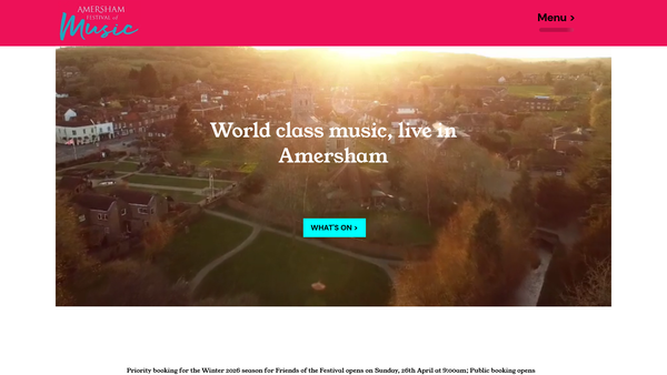 Screenshot of the The Amersham Festival Society website