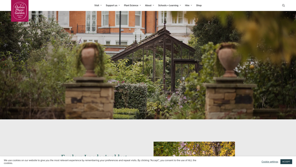 Screenshot of the The Chelsea Physic Garden Company website