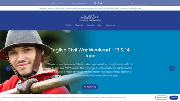 Screenshot of the The Friends Of Chiltern Open-Air Museum website