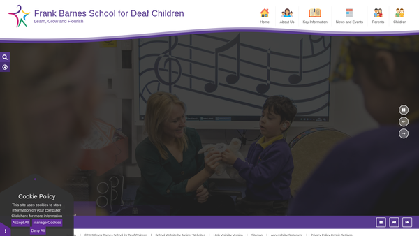 Screenshot of the Frank Barnes Parent-School Association website