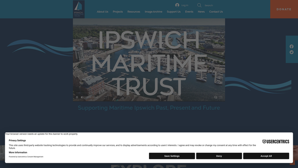 Screenshot of the Ipswich Maritime Trust Limited website