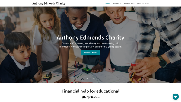 Screenshot of the Anthony Edmonds Charity website