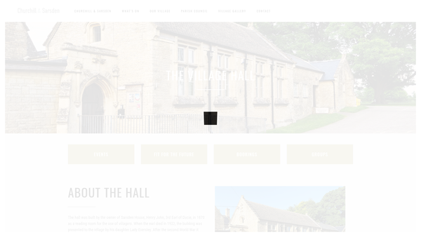 Screenshot of the Churchill And Sarsden Village Hall website