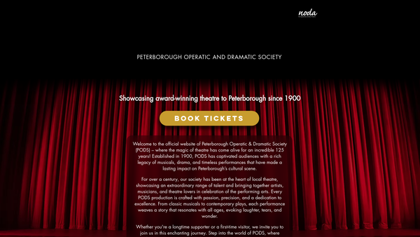 Screenshot of the Peterborough Operatic And Dramatic Society website