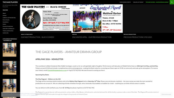 Screenshot of the The Gage website