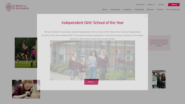 Screenshot of the The School Of St Helen And St Katharine Trust website