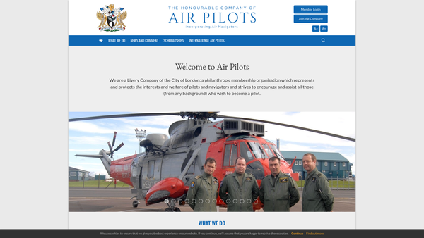 Screenshot of the The Air Charities Trust website