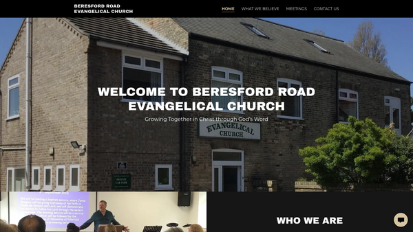 Screenshot of the Beresford Road Evangelical Church website