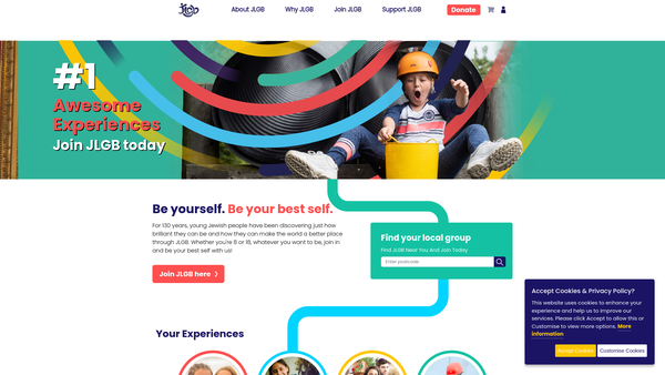 Screenshot of the Jewish Lads' And Girls' Brigade website