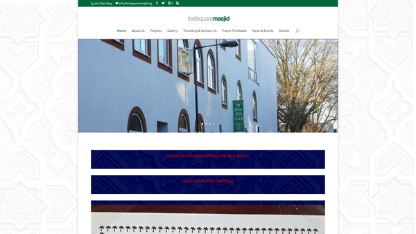 Screenshot of the Esha' Atul Islam website