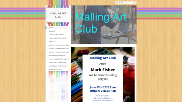 Screenshot of the The Malling Art Club website