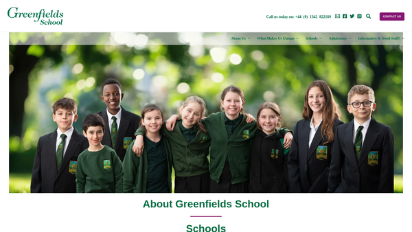 Screenshot of the Greenfields Educational Trust website