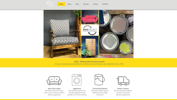 Screenshot of the The Sofa Project website