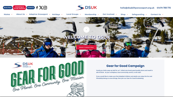 Screenshot of the The Uphill Ski Club Of Great Britain website