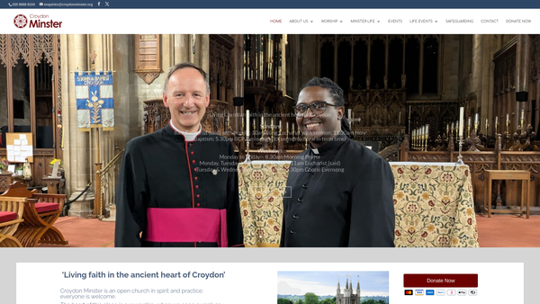 Screenshot of the Friends Of Croydon Parish Church website