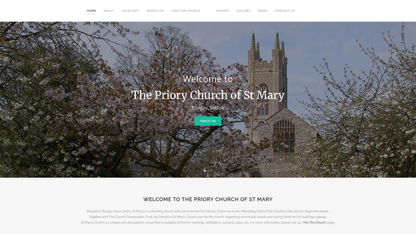 Screenshot of the The Friends Of St Mary's Church, Bungay website