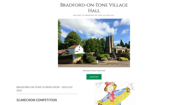 Screenshot of the Bradford-On-Tone Village Hall website