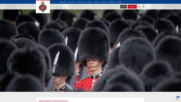 Screenshot of the Grenadier Guards Association website