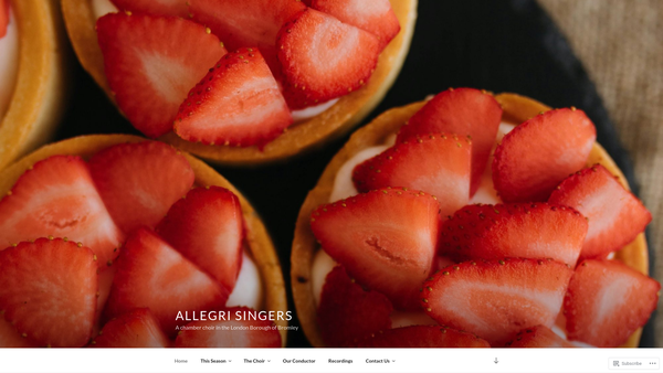 Screenshot of the The Allegri Singers website