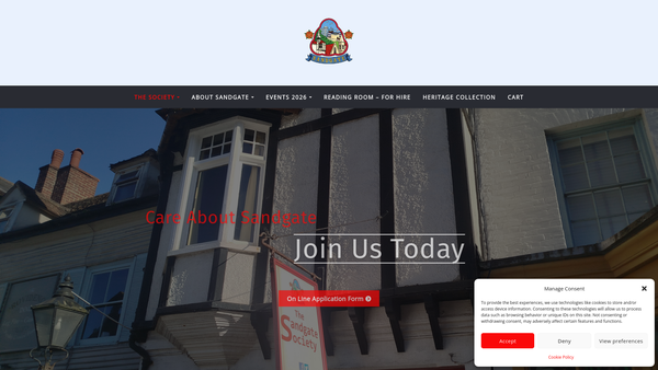 Screenshot of the Sandgate Heritage Trust CIO website