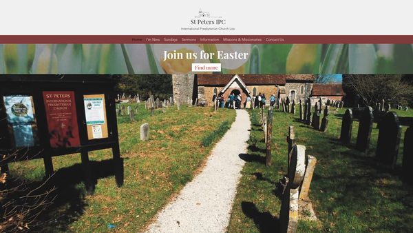 Screenshot of the International Presbyterian Church (Liss Branch) website
