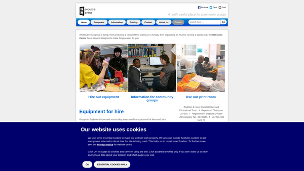 Screenshot of the Brighton And Hove Social Welfare And Educational Trust Limited website