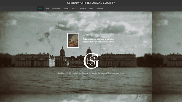 Screenshot of the Greenwich Historical Society website
