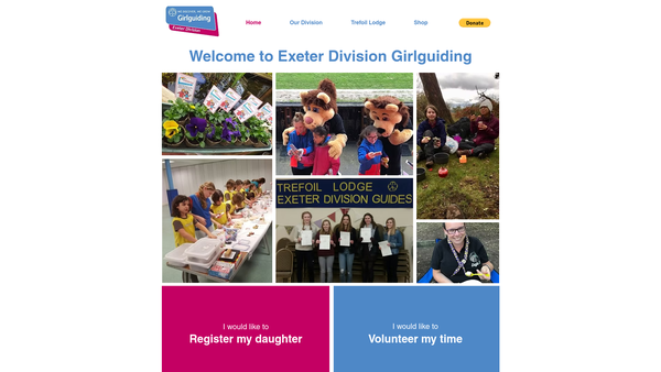 Screenshot of the Exeter Division Of The Guide Association website