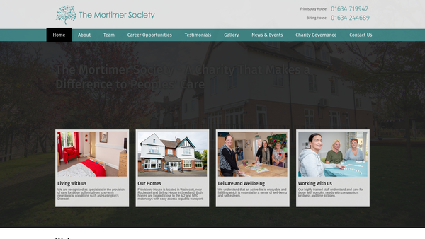 Screenshot of the The Mortimer Society website
