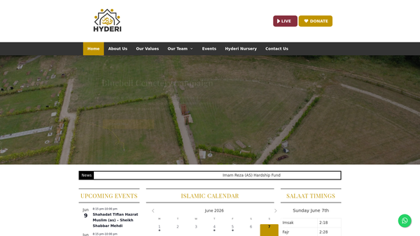 Screenshot of the Khoja Shia Ithna-Ashri (South London) Jamaat website