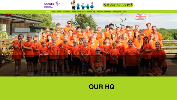 Screenshot of the 82nd Bristol (St Bernadette) Scout Group website