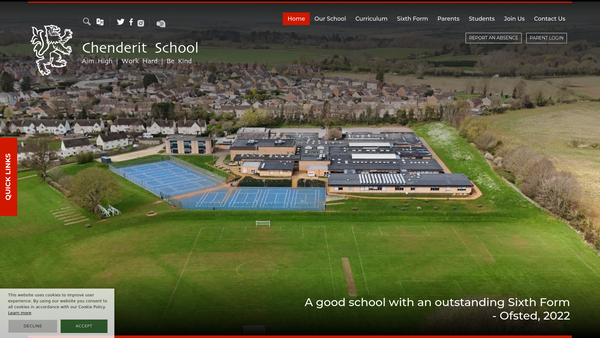 Screenshot of the Chenderit School Association website