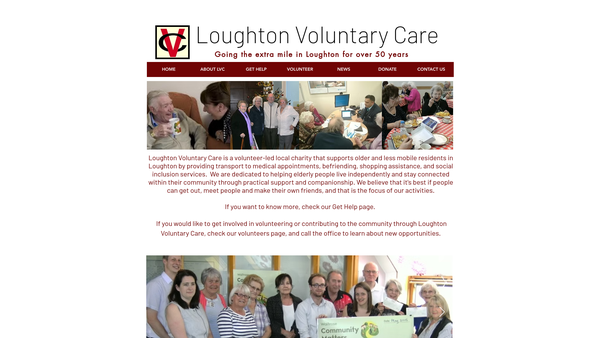 Screenshot of the Loughton Voluntary Care Association website