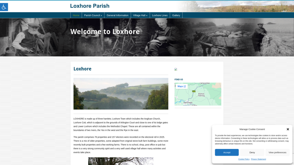 Screenshot of the The Loxhore Village Hall Trust website