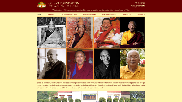 Screenshot of the Orient Foundation For Arts & Culture website