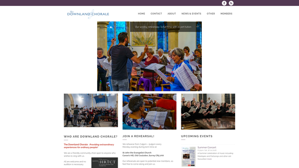 Screenshot of the The Downland Chorale website