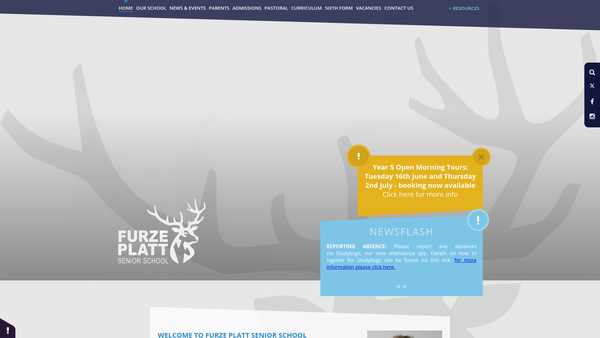 Screenshot of the Furze Platt Senior School PTFA website