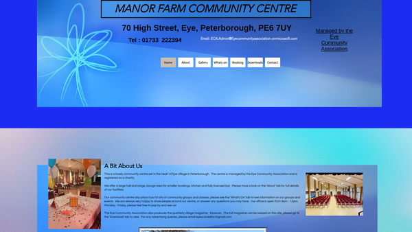 Screenshot of the Eye Community Association website