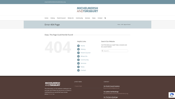 Screenshot of the The Michelmersh And Timsbury Jubilee Hall Management Committee website